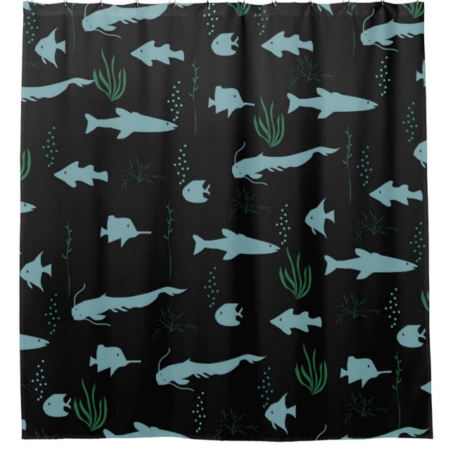 Abstract underwater pattern with fishes and seawee (Front)