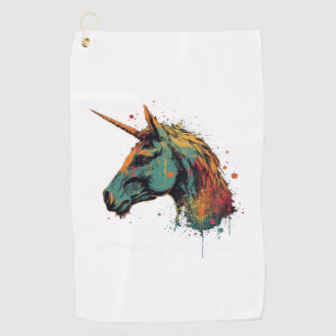 Abstract Unicorn Golf Towel