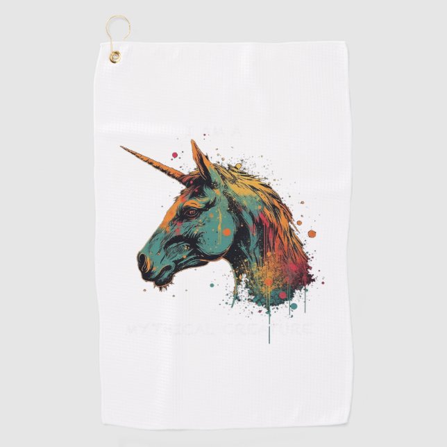 Abstract Unicorn Golf Towel (Front)
