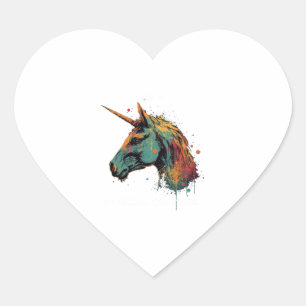 Abstract Unicorn Heart Sticker
