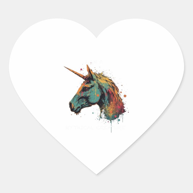 Abstract Unicorn Heart Sticker (Front)