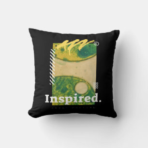Abstract Urban Art Green & Yellow Aesthetic Throw Pillow