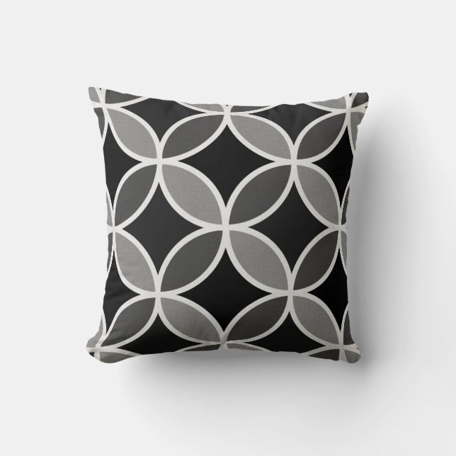 Abstract Urban Floral Throw Pillow (Front)
