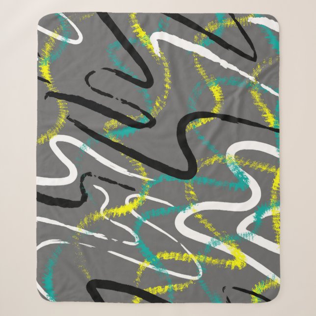Abstract Urban: Grunge Wave Lines. Sherpa Blanket (Front)