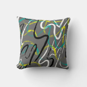 Abstract Urban: Grunge Wave Lines. Throw Pillow