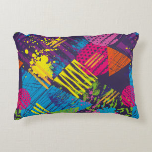 Abstract urban seamless pattern with grunge elemen accent pillow