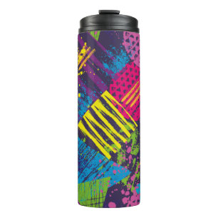 Abstract urban seamless pattern with grunge elemen thermal tumbler