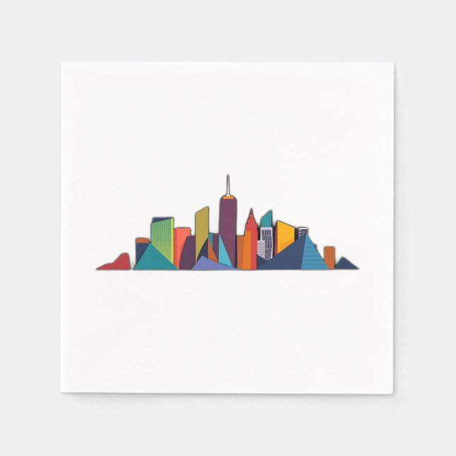 Abstract Urban Skyline Vector Napkin (Front)