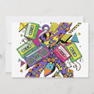 Abstract Urban Vibes with Retro Colours Invitation