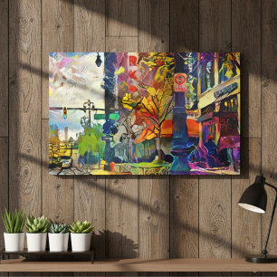 Abstract Urbanity: Detroit's Broken Spectrum Canvas Print