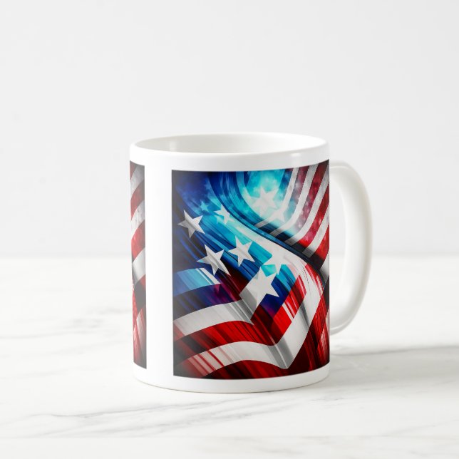 Abstract USA Flag Classic Mug, 11 oz  Coffee Mug (Front Right)