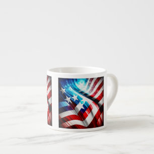 Abstract USA Flag Espresso Mug