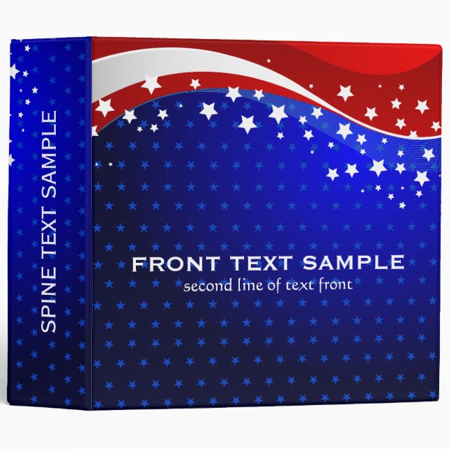 Abstract USA Flag Stars And Stripes 2 Binder (Front/Spine)