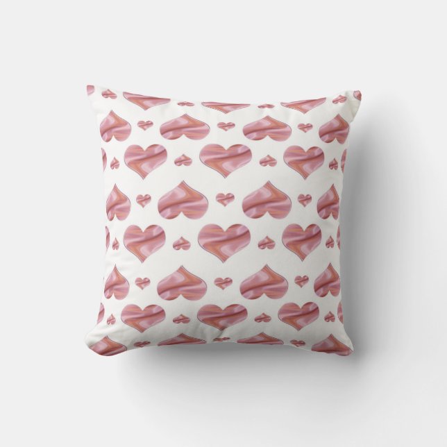 abstract valentine's love pattern with hearts. throw pillow (Front)
