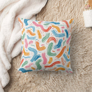Abstract vector drawing featuring a variety of  th throw pillow