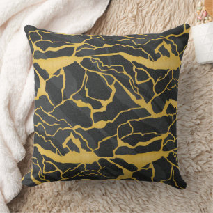 abstract veined stone throw pillow