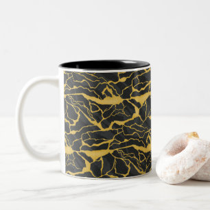 abstract veined stone Two-Tone coffee mug