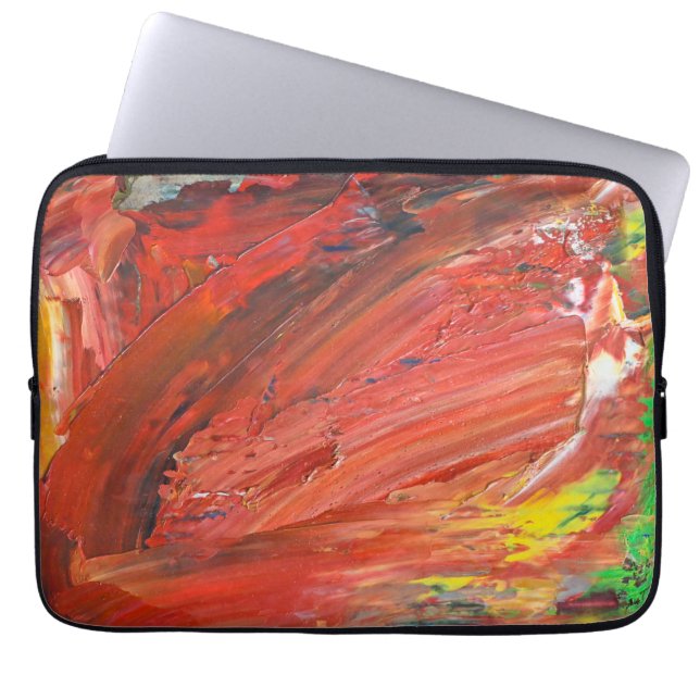 Abstract Vertical Gesture in Red Laptop Sleeve (Front)