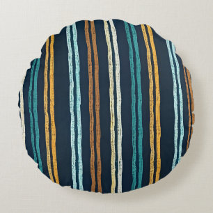 Abstract Vertical Lines pattern Round Pillow