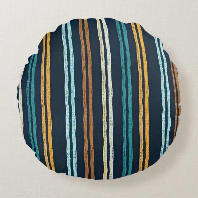 Abstract Vertical Lines pattern Round Pillow (Front)