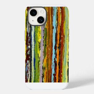 Abstract  Vertical Paint Streaks iPhone 14 Case