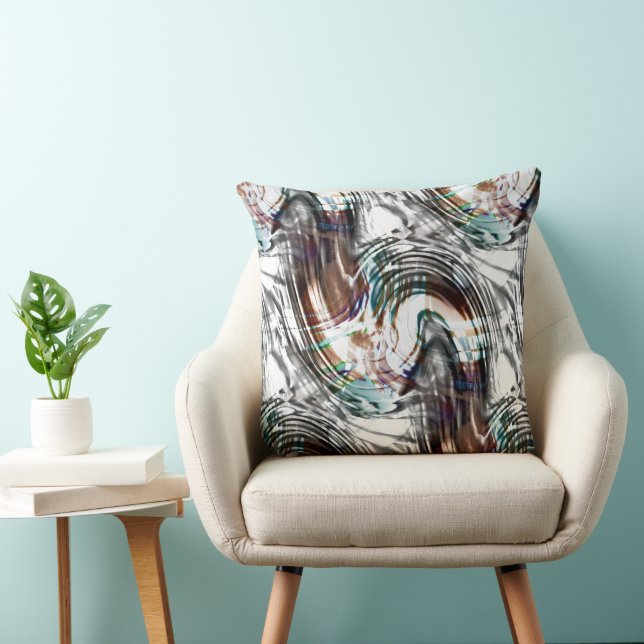 Abstract very strange stained or striped typhoon   throw pillow (Chair)