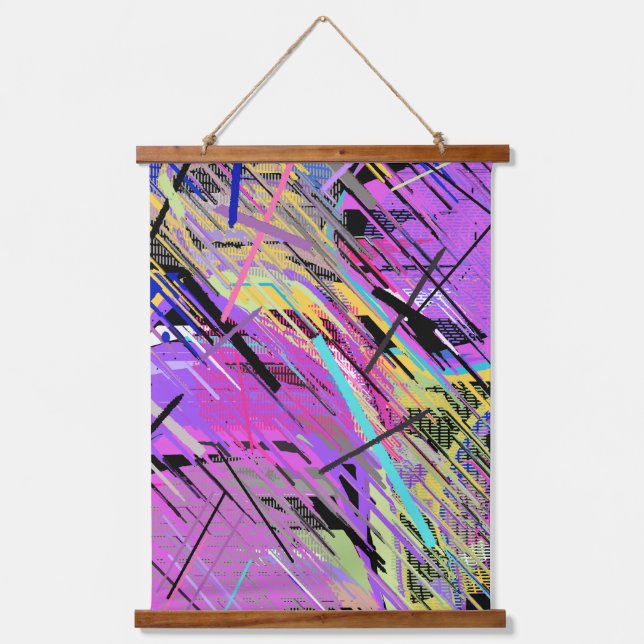Abstract Vibrant 80s Poster Hanging Tapestry (Front)