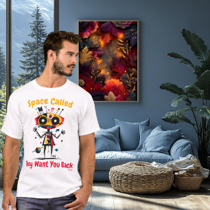 Abstract Vibrant Alien Graphic T-Shirt