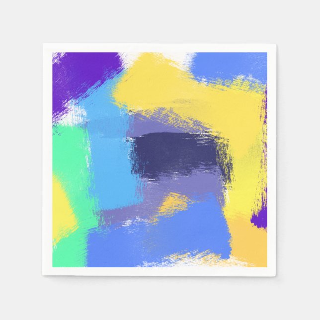 Abstract vibrant brush strokes napkin (Front)