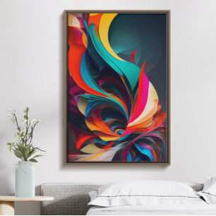 Abstract vibrant color mix, modern trendy stylish poster