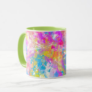 Abstract Vibrant Colourful Paint Strokes Mug