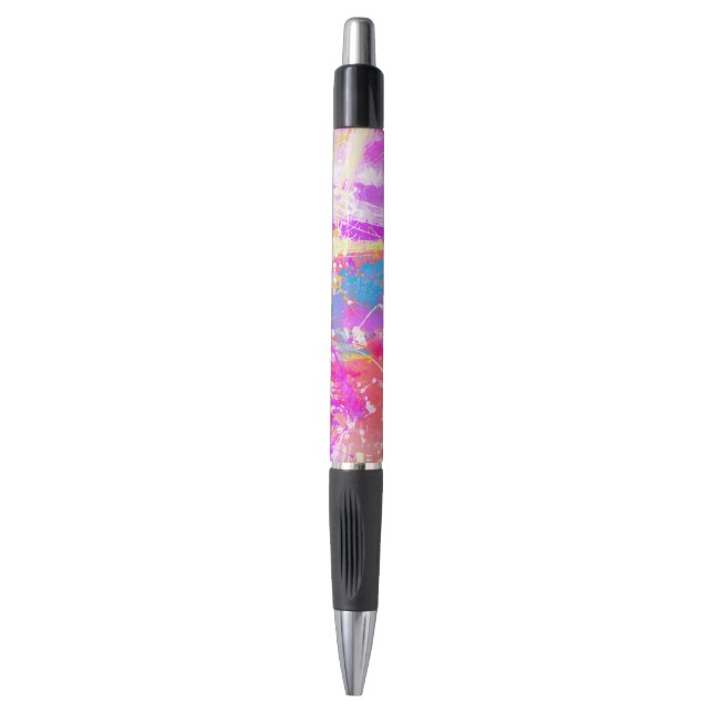 Abstract Vibrant Colourful Paint Strokes Pen (Front Vertical)