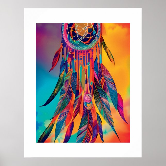Abstract Vibrant Dreamcatcher Wall art (Front)