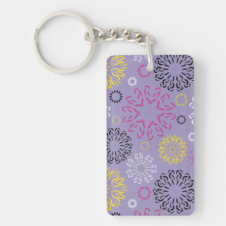 Abstract Vibrant Floral Pattern Keychain