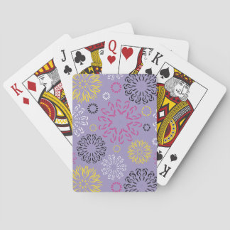 Abstract Vibrant Floral Pattern Playing Cards