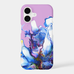 Abstract Vibrant Fluid Art in Blue + Purple