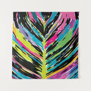 Abstract Vibrant Multicolor Tropical Leaf Tapestry