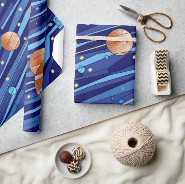 Abstract Vibrant Outer Space Wrapping Paper (Crafts)