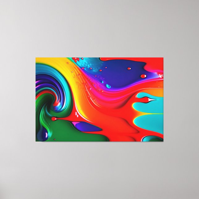 Abstract Vibrant Paint Drip Art  Canvas Print (Front)