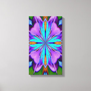 Abstract Vibrant Purple Turquoise Pattern Canvas Print