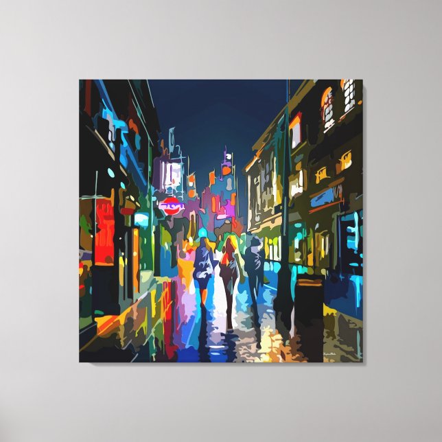 Abstract Vibrant Street Scene Color Print (Front)