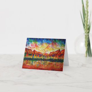 Abstract Village Cityscape XX - Notecard