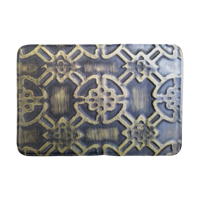 Abstract Vintage African mudcloth pattern Bath Mat (Front)