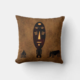 Abstract vintage African tribal art Throw Pillow