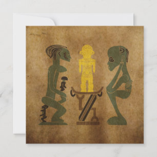 Abstract vintage African tribal scene