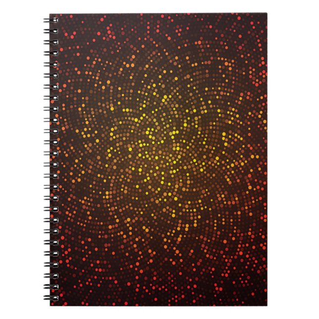 Abstract vintage background. Glowing mosaic of cir Notebook (Front)