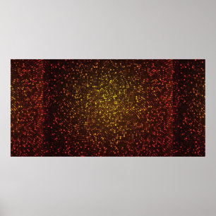 Abstract vintage background. Glowing mosaic of cir Poster