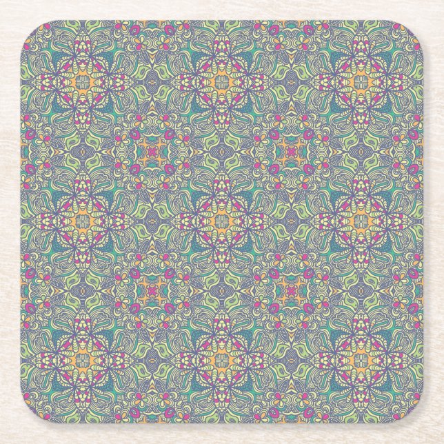 Abstract vintage background square paper coaster (Front)
