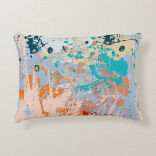 Abstract vintage background with multi-colored pai accent pillow