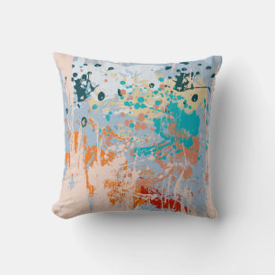 Abstract vintage background with multi-coloured pa throw pillow